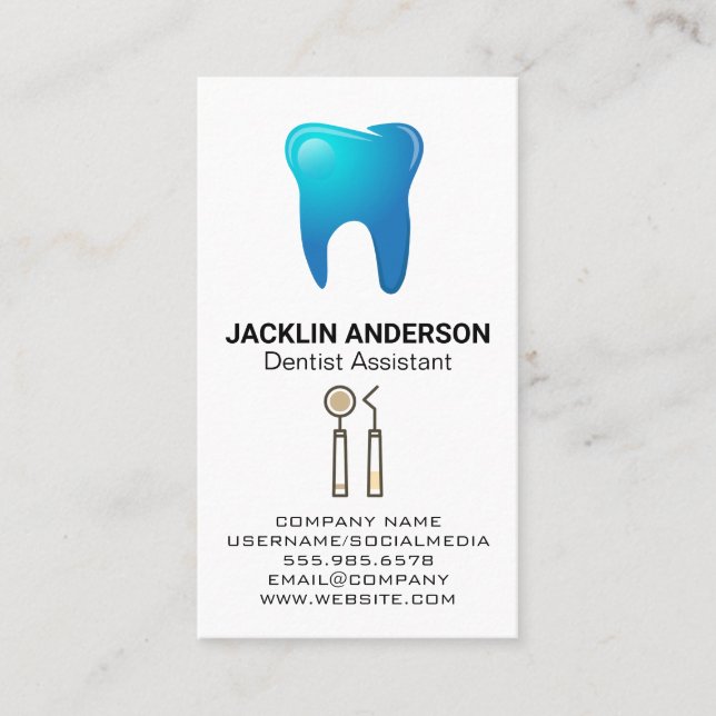 Carte De Visite Logo des dents | Outils dentaires (Devant)