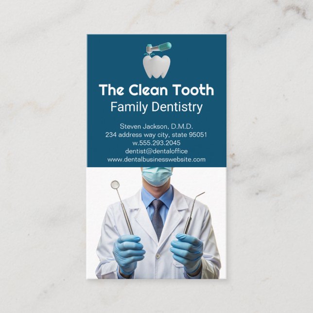 Carte De Visite Logo des dents | Outils dentaires pour les dentist (Devant)