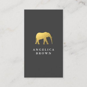Carte De Visite Logo des éléphants Faux Gold Foil