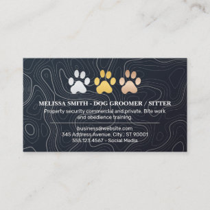 Carte De Visite Logo des Empreintes de pattes de chiens