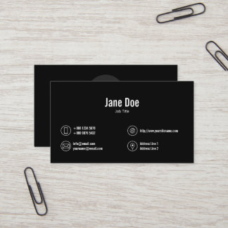 Carte De Visite Logo des icônes d'entreprise noires classiques