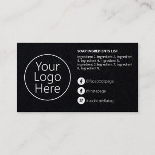 Carte De Visite Logo des instructions pour les ingrédients noirs 