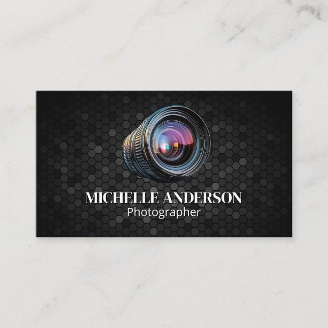 Carte De Visite Logo des lentilles de caméra | Photographie (Devant)