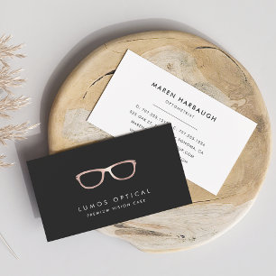 Carte De Visite Logo des lunettes d'or Faux Rose