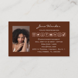 Carte De Visite Logo des médias sociaux Photo personnalisée Blogge