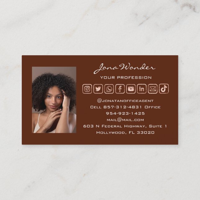 Carte De Visite Logo des médias sociaux Photo personnalisée Blogge (Dos)