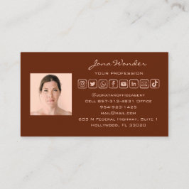 Carte De Visite Logo des médias sociaux Photo personnalisée QR Cod