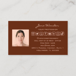 Carte De Visite Logo des médias sociaux Photo personnalisée QR Cod