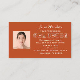 Carte De Visite Logo des médias sociaux Photo QR Code Blogger Rose