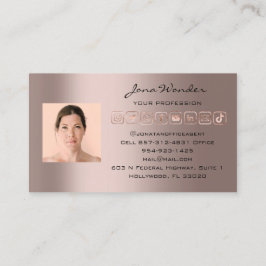 Carte De Visite Logo des médias sociaux Photo QR Code maquillage b