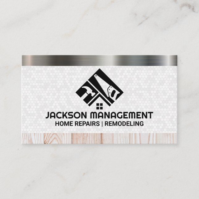 Carte De Visite Logo des outils de construction | Matériaux de con (Devant)