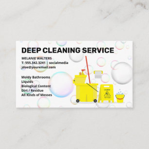Carte De Visite Logo des outils de service de nettoyage   Bulles
