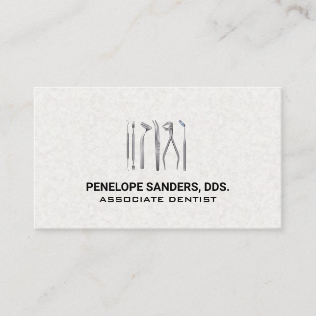 Carte De Visite Logo des outils dentaires (Devant)