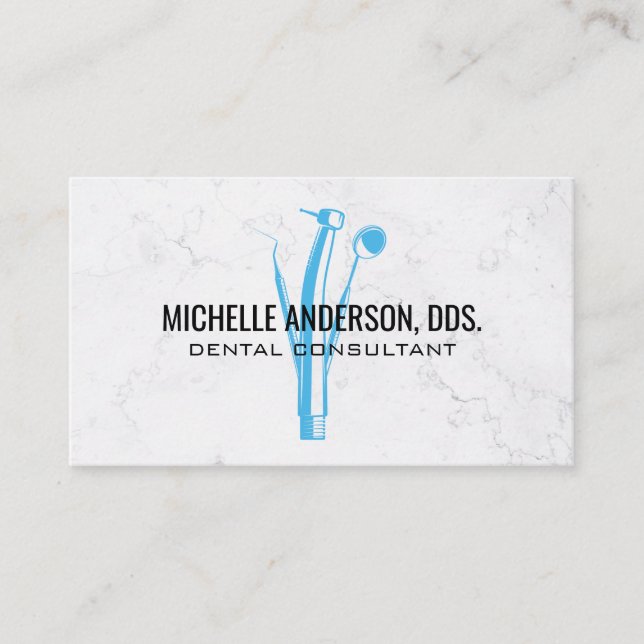 Carte De Visite Logo des outils pour dentistes | Arrière - plan en (Devant)