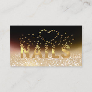 Carte De Visite Logo des papillons de luxe en or glitterie