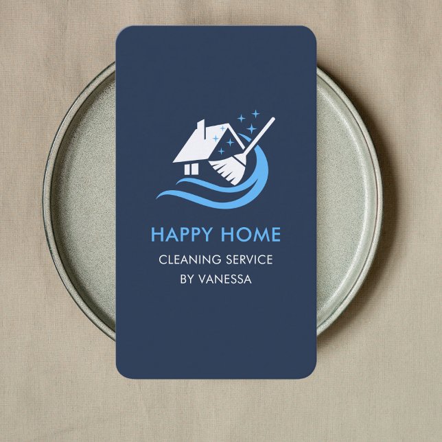 Carte De Visite Logo des services de nettoyage de maisons professi (Créateur téléchargé)