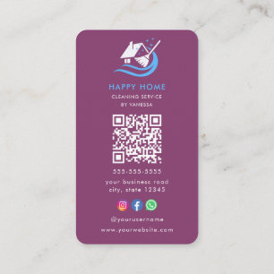 Carte De Visite Logo des services de nettoyage de maisons professi
