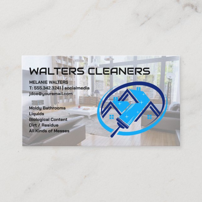 Carte De Visite Logo des services de nettoyage | Salon | Maid (Devant)