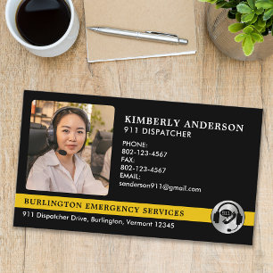 Carte De Visite Logo des services d'urgence photo du répartiteur p