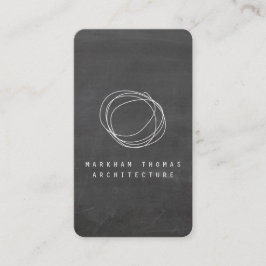 Carte De Visite Logo Designer Scribble sur Black Chalkboard