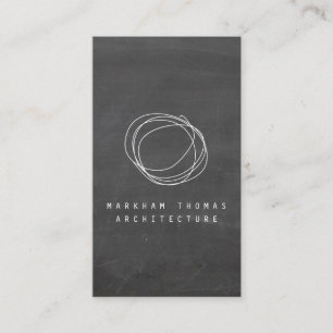Carte De Visite Logo Designer Scribble sur Black Chalkboard II