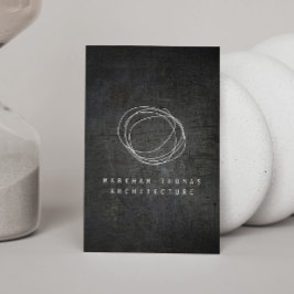 Carte De Visite Logo Designer Scribble sur Black Grunge Metal
