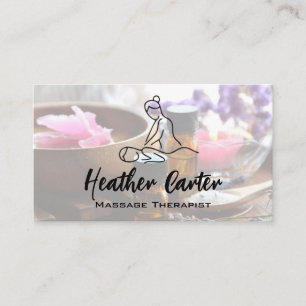 Carte De Visite Logo dessin ligne massage