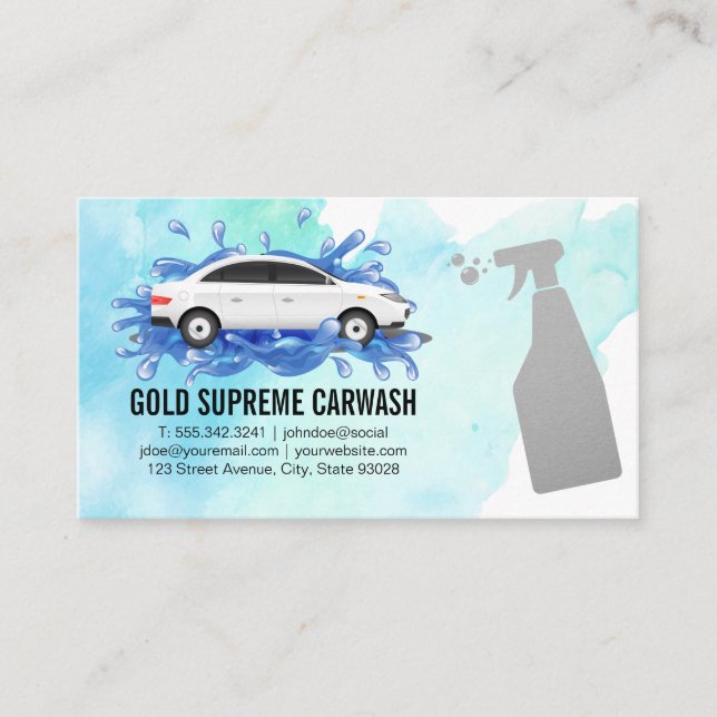 Carte De Visite Logo d'étincelle de la voiture | Bouteille de pulv (Devant)