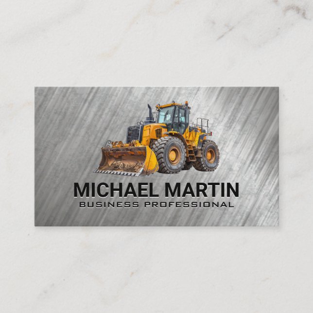 Carte De Visite Logo d'excavateur de machines lourdes | Arrière -  (Devant)