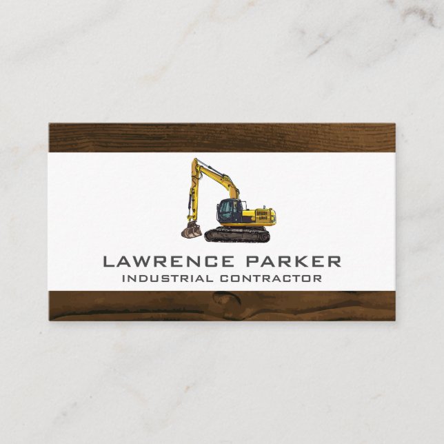 Carte De Visite Logo d'excavateur de véhicules de construction (Devant)
