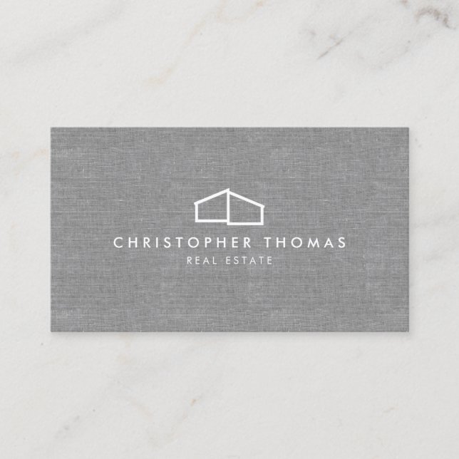 Carte De Visite Logo d'habitation moderne Immobilier, Realtor Gris (Devant)