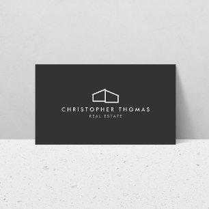 Carte De Visite Logo d'habitation moderne Immobilier, Realtor gris