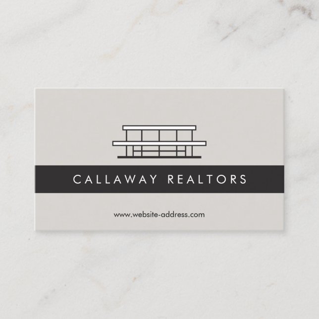 Carte De Visite Logo d'habitation moderne unique II sur Grey Immob (Devant)