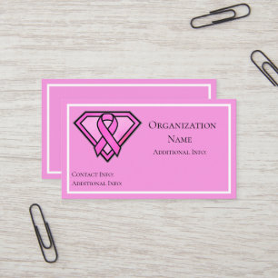 Carte De Visite Logo Diamond de sensibilisation au cancer du sein 