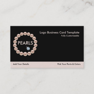 Carte De Visite Logo Diamonds Rhinestones & Pearl Logo