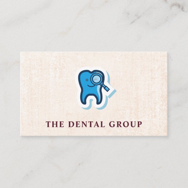 Carte De Visite Logo d'inspection des dents mignonnes | Dentistère (Devant)