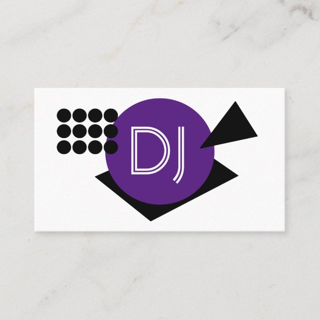 Carte De Visite Logo DJ géométrique Formes violettes (Devant)
