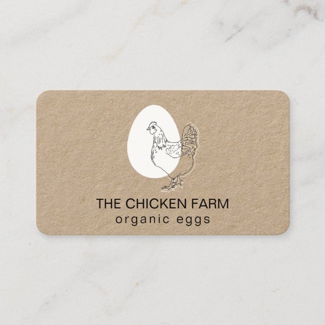 Carte De Visite Logo d'oeuf de poulet Hen pour la voiture d'entrep (Devant)