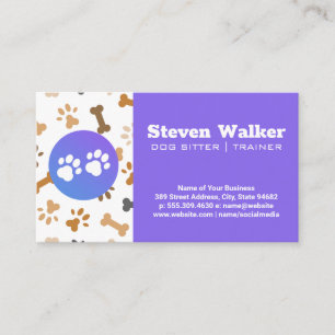 Carte De Visite Logo Dog Paw   Os et Empreintes de pattes