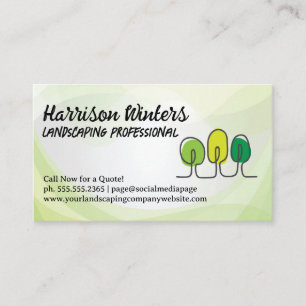 Carte De Visite Logo Doodles Arbres   Paysage