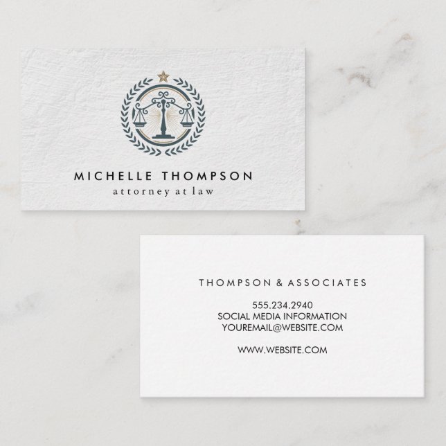 Carte De Visite Logo Droit et Justice (Devant / Derrière)