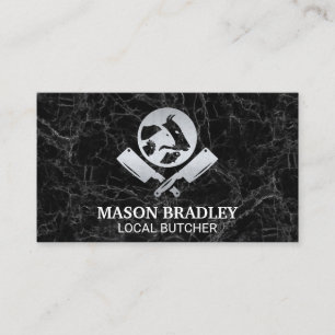 Carte De Visite Logo du boucher Marbre noir