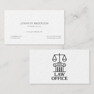 Carte De Visite Logo du bureau du droit élégant   Avocat et juridi