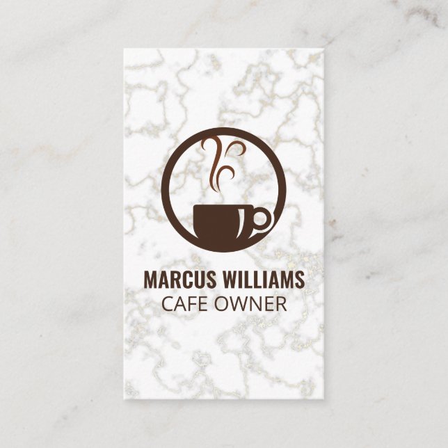 Carte De Visite Logo du café | Marbre (Devant)