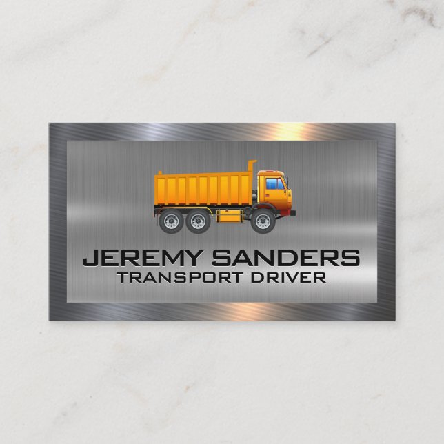 Carte De Visite Logo du camion de vidange de construction | Bordur (Devant)