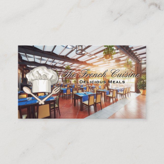 Carte De Visite Logo du chef Casquette | Restaurant Salle À Manger (Devant)