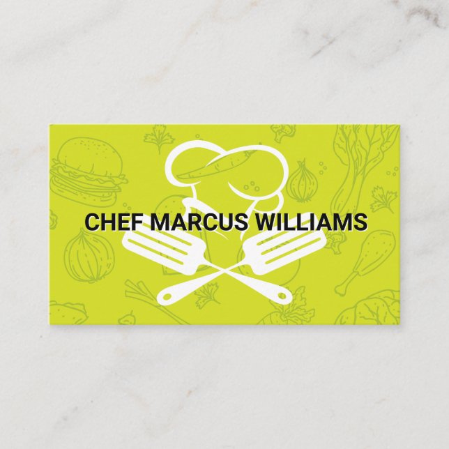 Carte De Visite Logo du chef | Motif alimentaire (Devant)