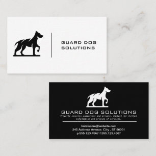 Carte De Visite Logo du chien   Blanc noir simple