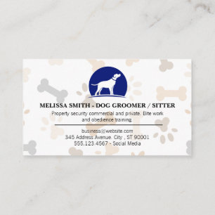 Carte De Visite Logo du chien Empreintes de pattes et os