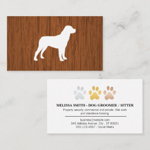 Carte De Visite Logo du chien   Texture du bois